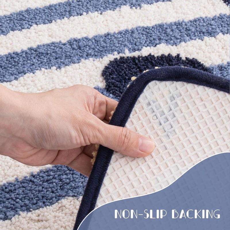 WREWING Ocean Animal Play Mat 21x33 Inch, Cute Animals Large Non Slip Super Soft Plush Area Rug for Kids Room Playroom Nursery Bedroom, Educational Washable Circular Floor Mat for Home Room Decorative - Image 4